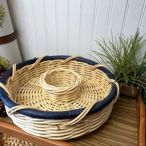 Vintage Wicker Charcuterie Serving Basket